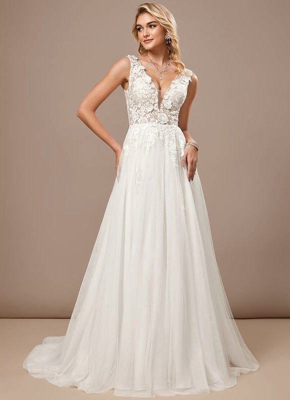 Robe De Mariee Fluide Et Dentelle - gallery 4