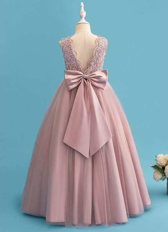 Robe Dentelle Fille Rose Élégante - gallery 6