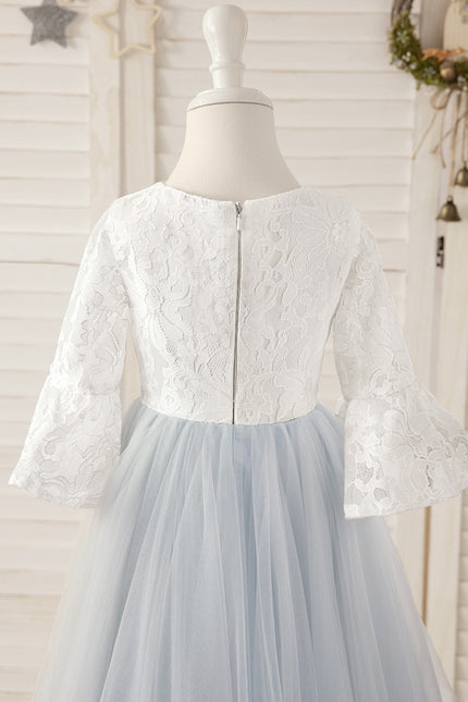 Robe Blanche Manche Longue Dentelle - gallery 2