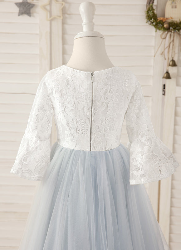 Robe Blanche Manche Longue Dentelle - gallery 2