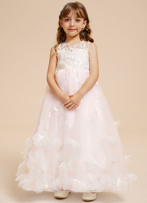 Robe Dentelle Tulle Floral Rose - gallery 9