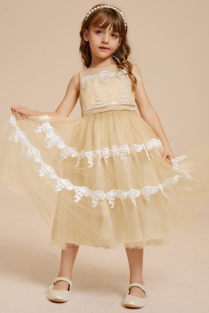 Robe Dentelle Dorée Délicate