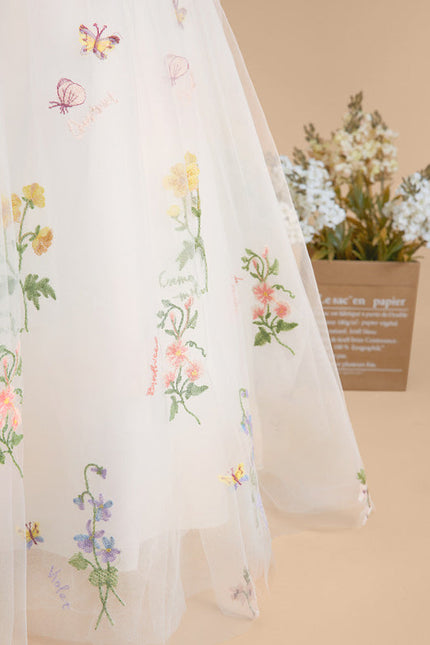 Robe Dentelle Tulle Marine Fleurie - gallery 8