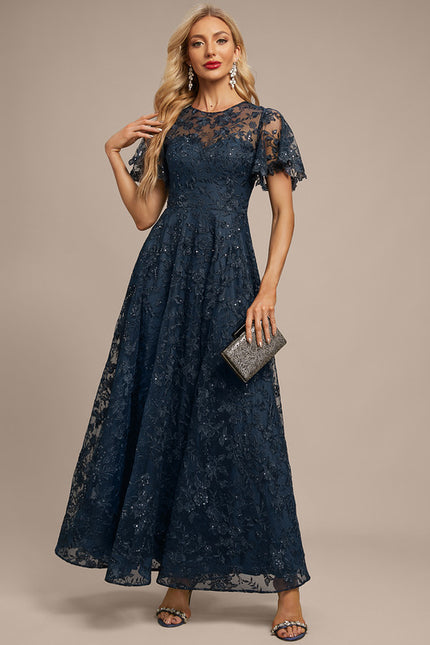 Robe Dentelle Dentelle Bleu Nuit - gallery 3