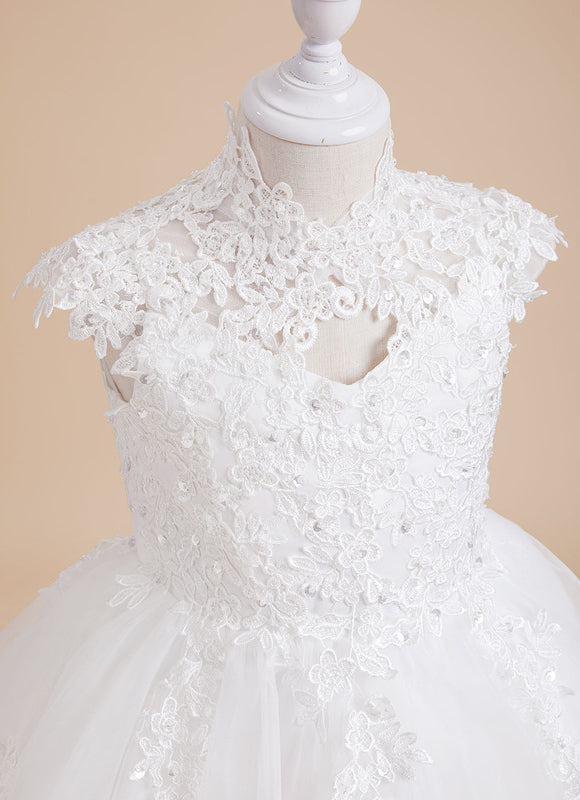 Robe Dentelle En Tulle Floral - gallery 1