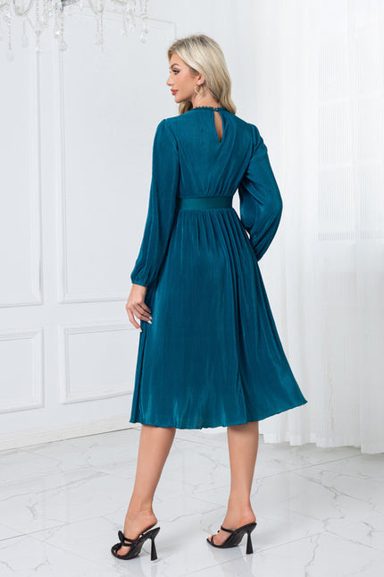 Robe Dentelle Midi Plissée Chic - gallery 2