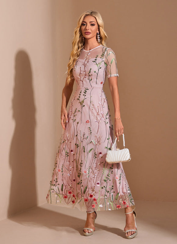 Robe Dentelle Illusion Fleurie