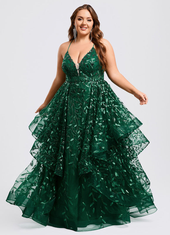 Robe Dentelle Émeraude Festonnée - gallery 9