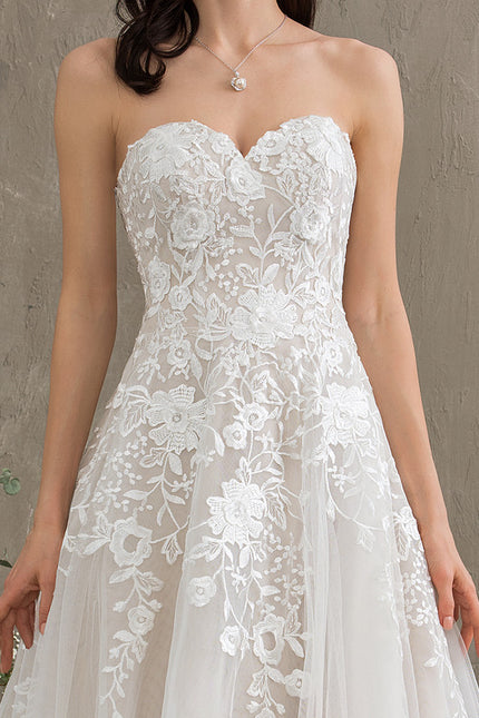 Robe Dentelle Écrue Élégante - gallery 2