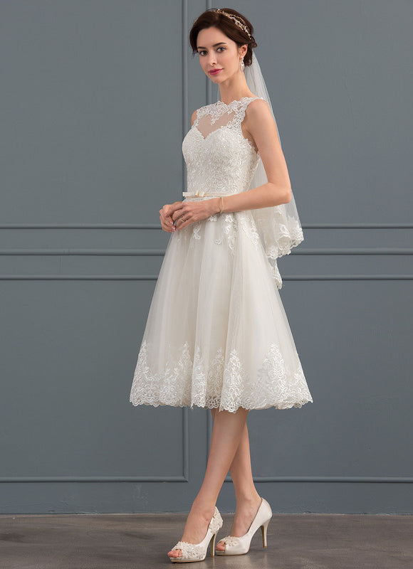 Robe Dentelle Satinée Éclairée - gallery 4