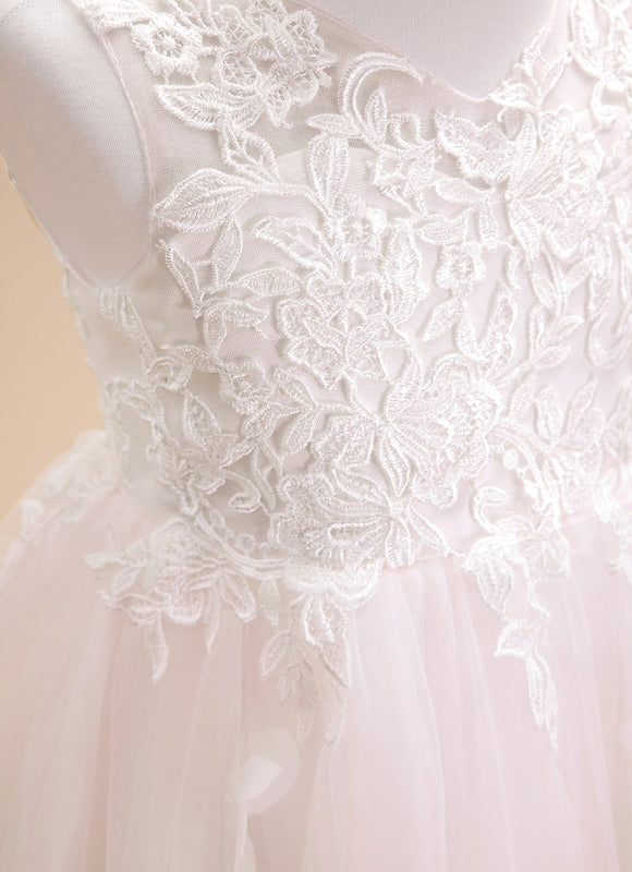 Robe Dentelle Tulle Floral Rose - gallery 7