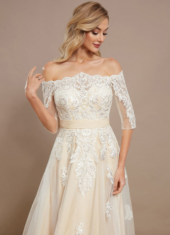 Robe Dentelle Princesse Tulle Ornée - gallery 3
