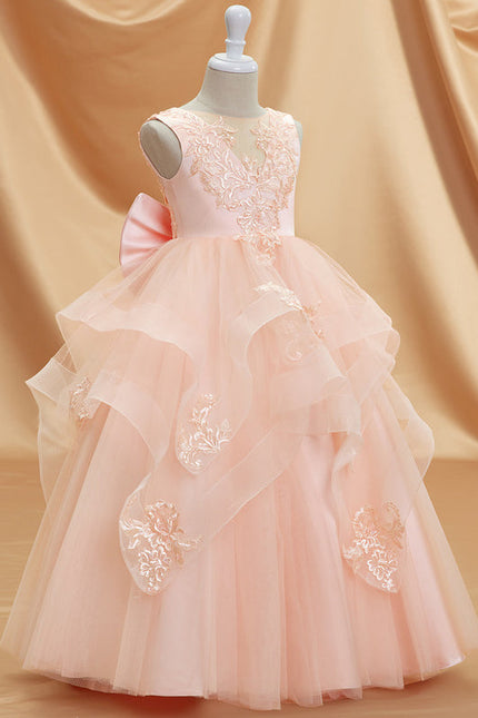 Robe Dentelle Tulle Saumon - gallery 4