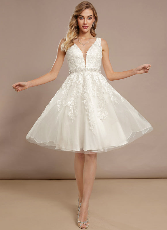 Robe Dentelle Tulle Évasée - gallery 3