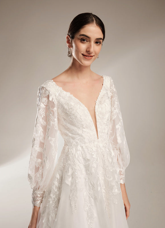 Robe Dentelle Nuptiale Satinée - gallery 4