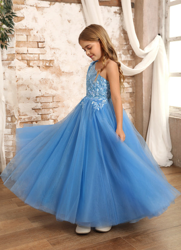 Robe Dentelle Bleue Florale - gallery 4