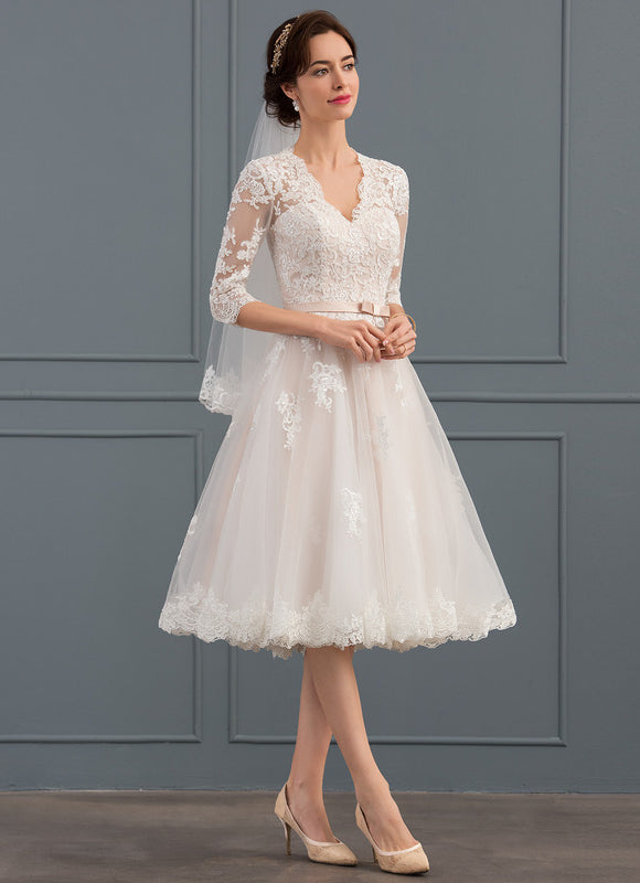 Robe Dentelle Tulle Écrue - gallery 2