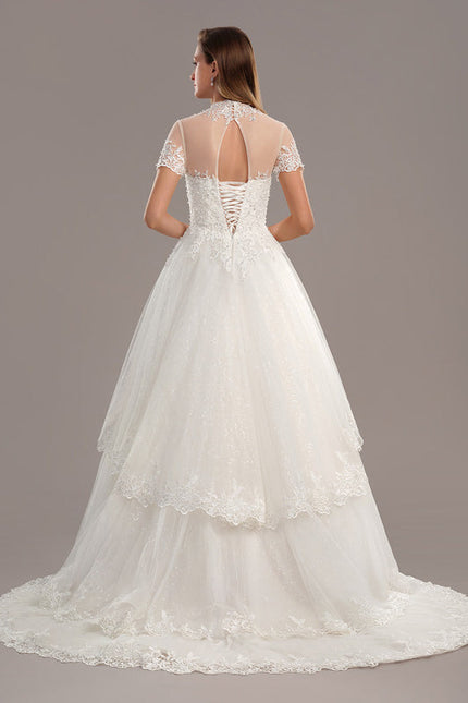 Robe Mariee Col Montant Dentelle - gallery 5