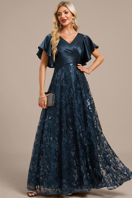 Robe Dentelle Soirée Fluide Satinée