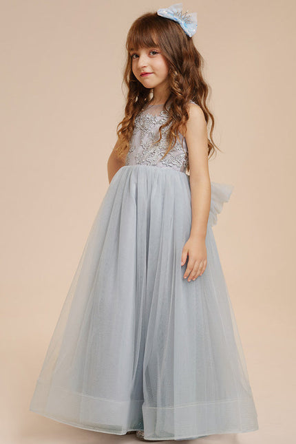 Robe Dentelle Tulle Bleu Clair - gallery 9