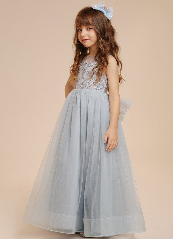 Robe Dentelle Tulle Bleu Clair - gallery 9