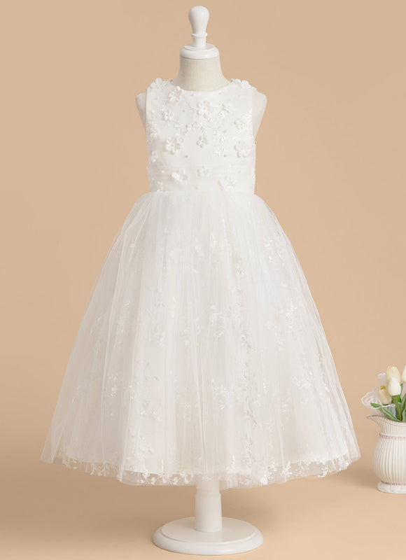 Robe Dentelle Fille Tulle Floral - gallery 1