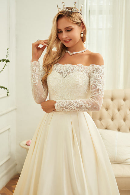 Robe Dentelle Mariée Élégance Satinée - gallery 4