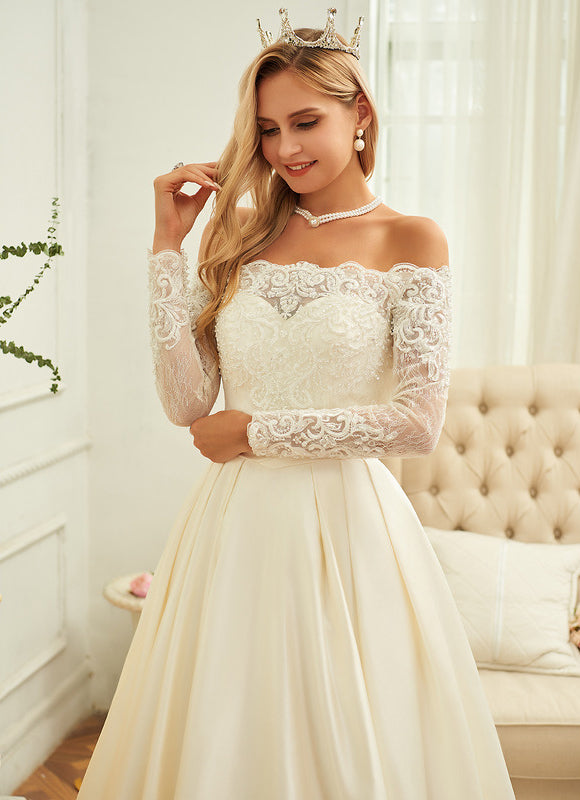 Robe Dentelle Mariée Élégance Satinée - gallery 4