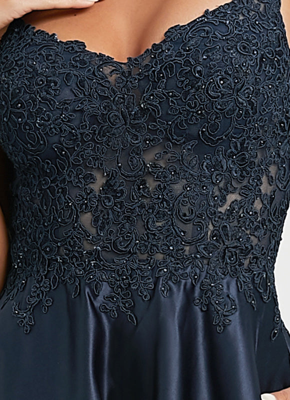 Robe Dentelle Satin Élégance - gallery 5