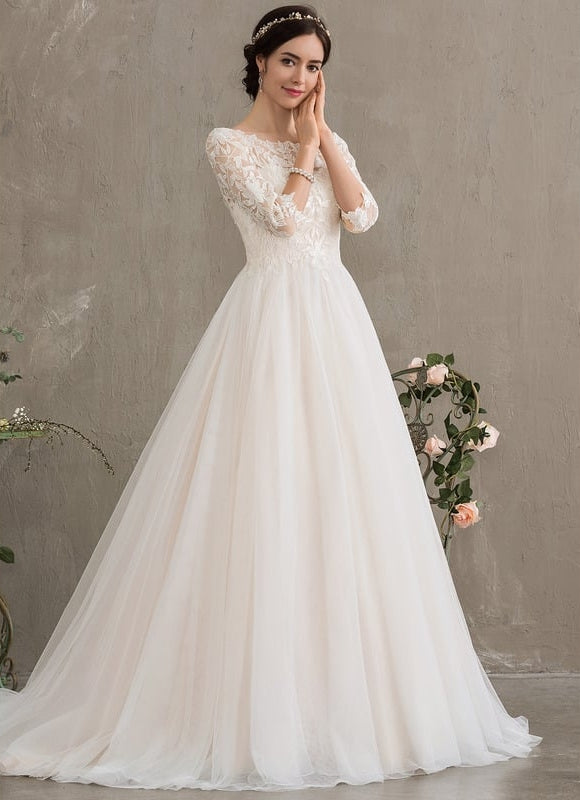 Robe Dentelle A-Line Élégante - gallery 4
