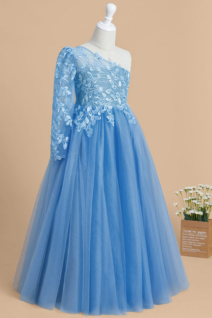 Robe Dentelle Bleue Florale - gallery 5