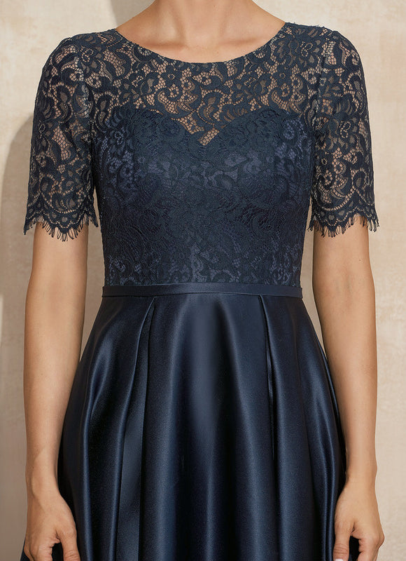 Robe De Soirée Soie Et Dentelle - gallery 2