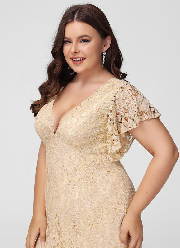 Robe Dentelle Longue Mauve Dentelle - gallery 7