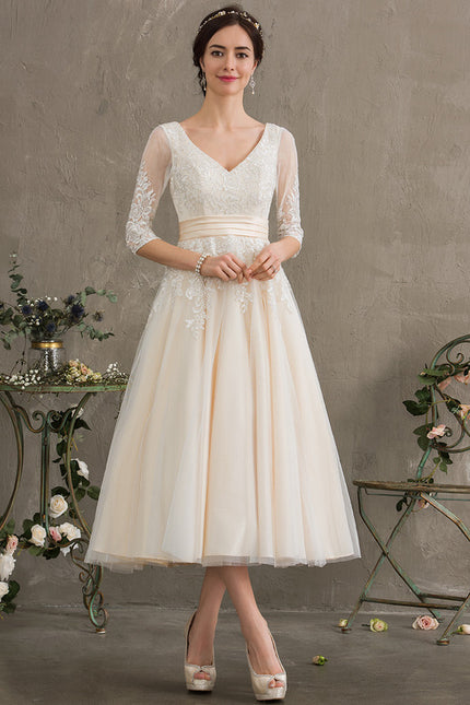 Robe Dentelle Écrue Tulle - gallery 2