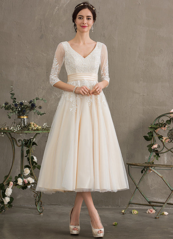 Robe Dentelle Écrue Tulle - gallery 2