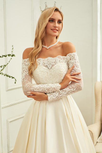 Robe Dentelle Mariée Élégance Satinée - gallery 3