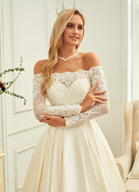 Robe Dentelle Mariée Élégance Satinée - gallery 3