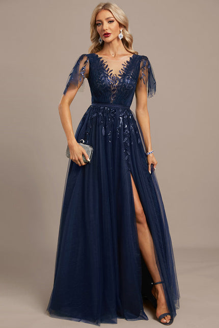 Robe Longue Dentelle Bordeaux - gallery 3