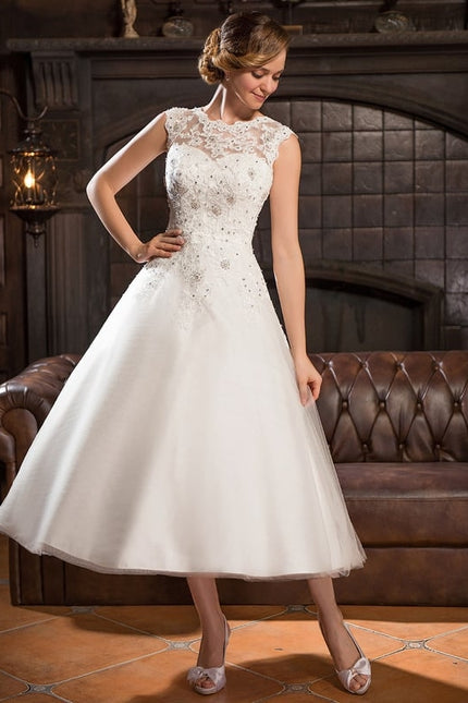 Robe Dentelle Princesse Tulle Étoilé - gallery 3