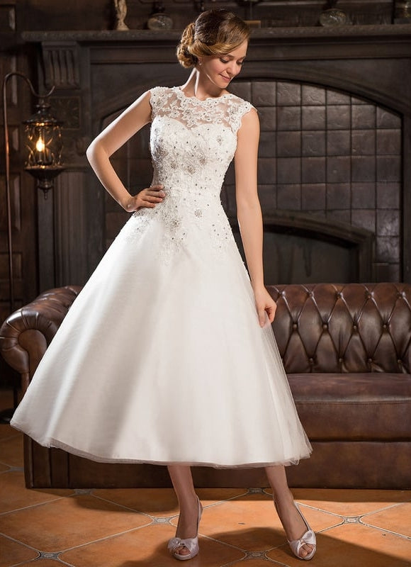 Robe Dentelle Princesse Tulle Étoilé - gallery 3