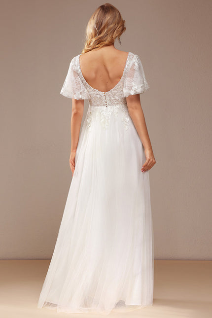 Robe Dentelle Éthérée Perlée - gallery 2