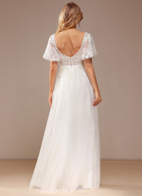 Robe Dentelle Éthérée Perlée - gallery 2