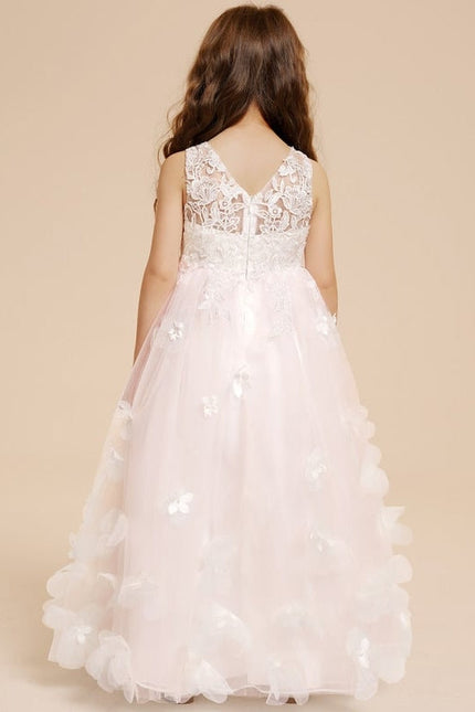 Robe Dentelle Tulle Floral Rose - gallery 5
