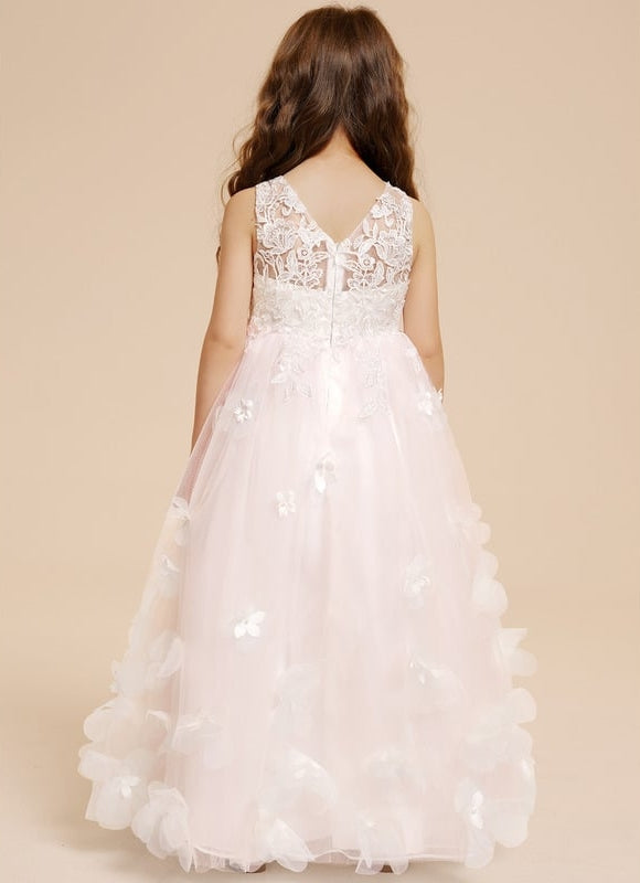 Robe Dentelle Tulle Floral Rose - gallery 5