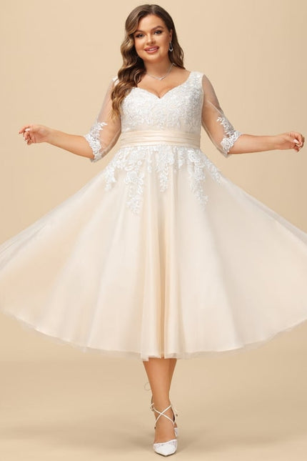 Robe Dentelle Écrue Tulle - gallery 4