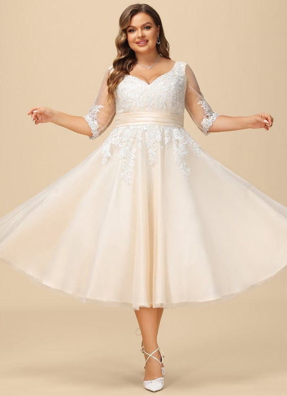 Robe Dentelle Écrue Tulle - gallery 4