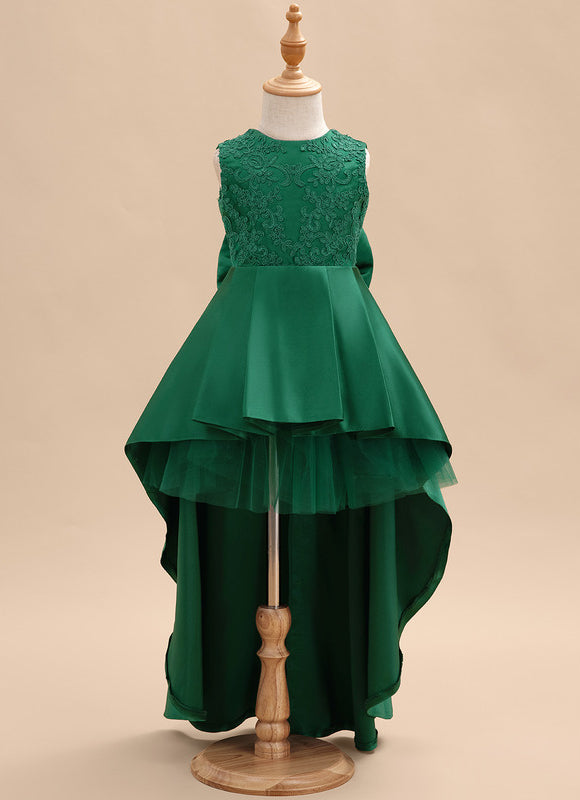 Robe Longue Verte Dentelle - gallery 2