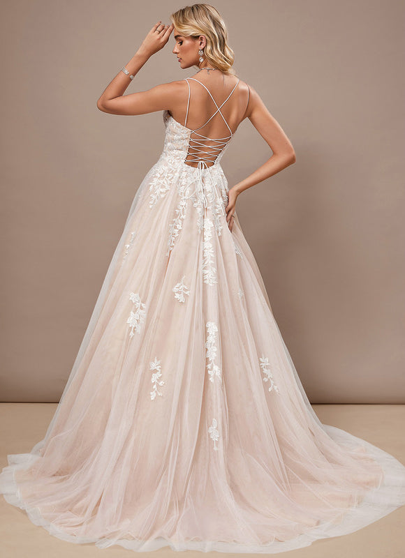 Robe Dentelle Princesse Tulle Floral - gallery 7