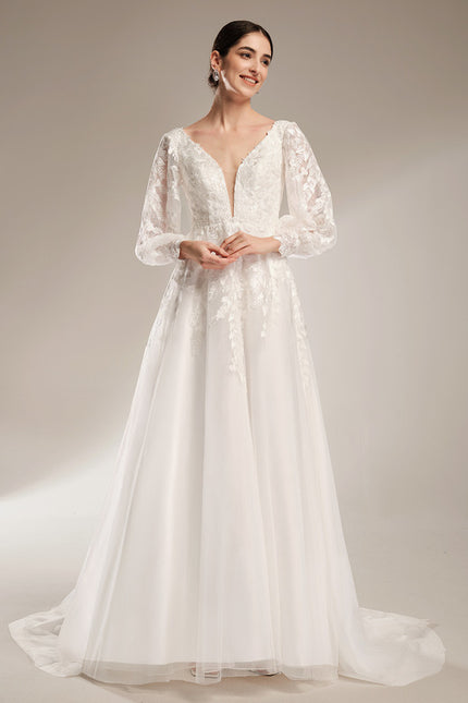 Robe Dentelle Nuptiale Satinée - gallery 1