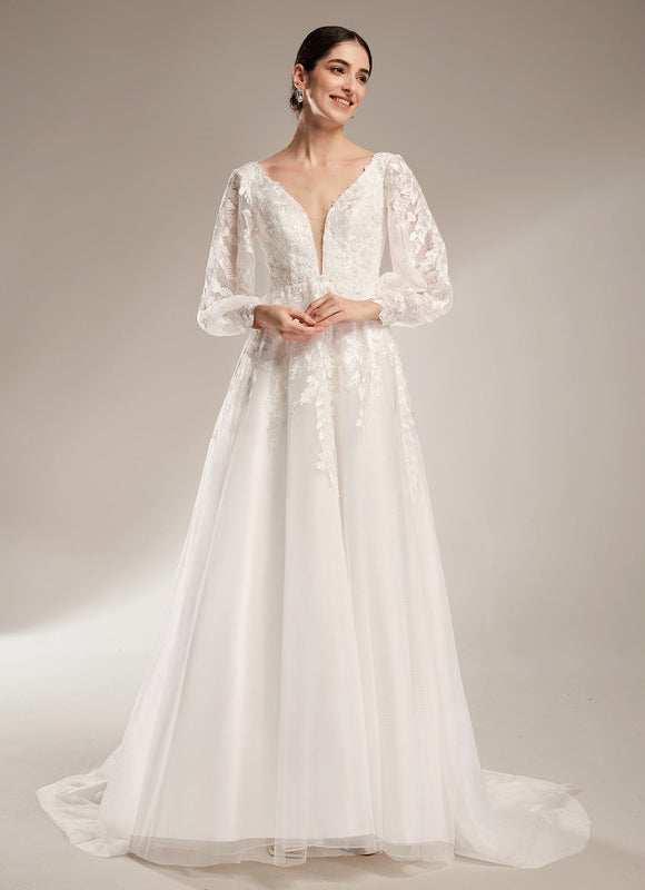 Robe Dentelle Nuptiale Satinée - gallery 1